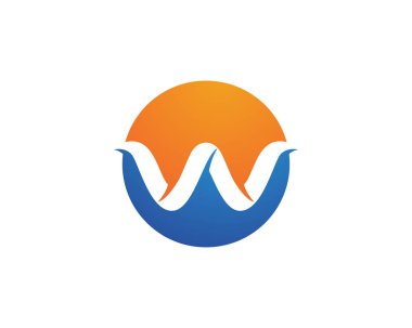 Su dalgası logo şablonu