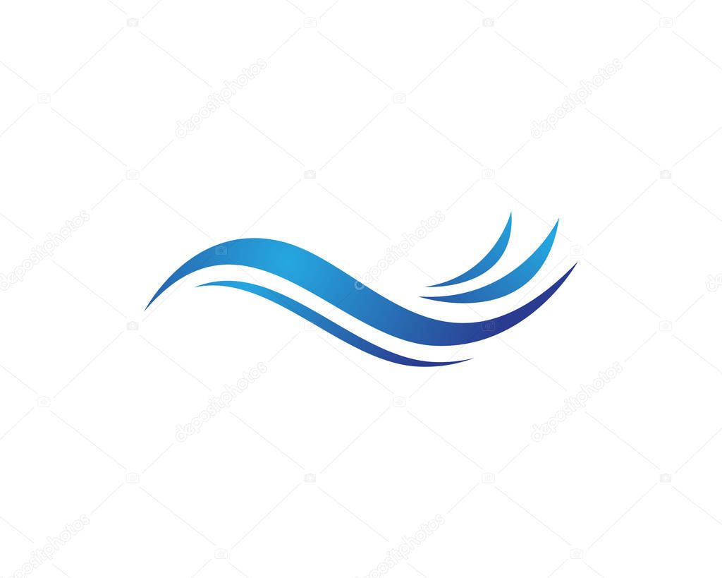 Water Wave symbol and icon Logo Template vector