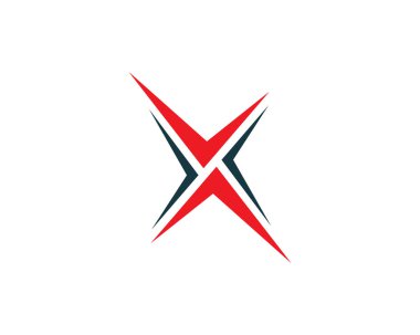X Harfi Logo Şablonu