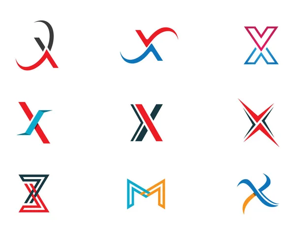 X Harfi Logo Şablonu — Stok Vektör