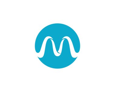 M harfi Logo şablonu vektör simgesi
