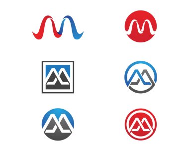 M harfi Logo şablonu vektör simgesi