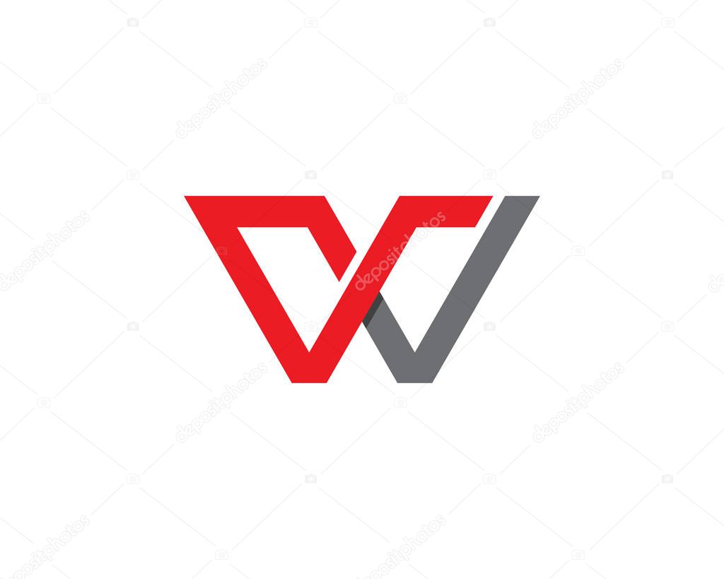 W Letter Water Wave symbol and icon Logo Template vector