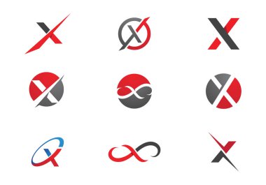 X Harfi Logo Şablonu