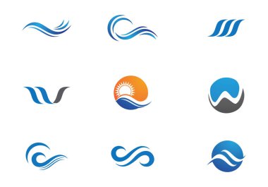 Su dalgası logo şablonu