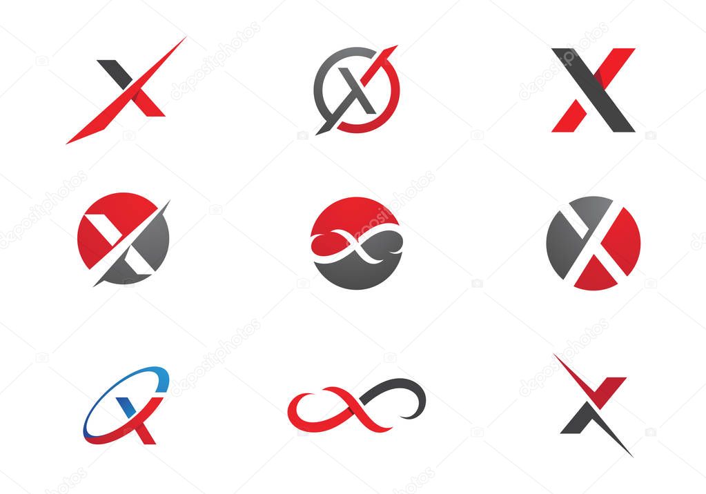 X Letter Logo Template vector icon design