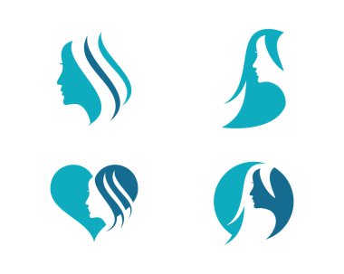 Kadınlar salon logo ve şablon