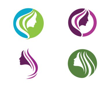 Kadınlar salon logo ve şablon