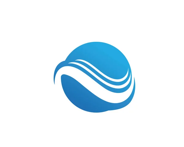 Логотип і шаблон пляжу з хвилястою водою — стоковий вектор