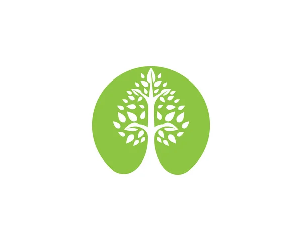 Зеленый логотип и символы дерева — стоковый вектор