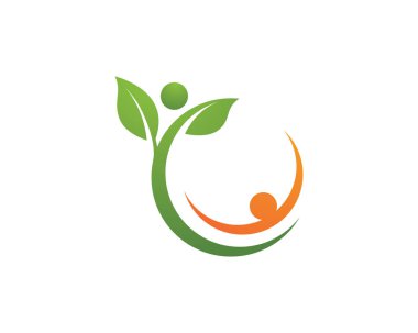 Vektör yeşil doğa logosu ve sembol bırakıyor