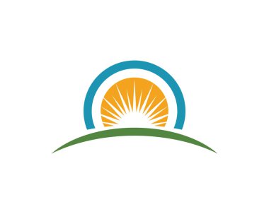 Ufuk üzerinde Vektör Simgesi Şablonu Güneşi