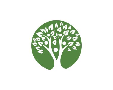 Yeşil yapraklı ekoloji doğa element ikonu logoları