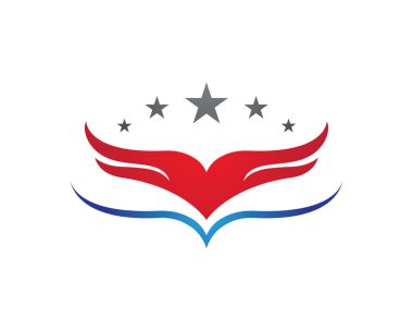 Falcon Wing Logo Şablon vektör simgesi tasarımı