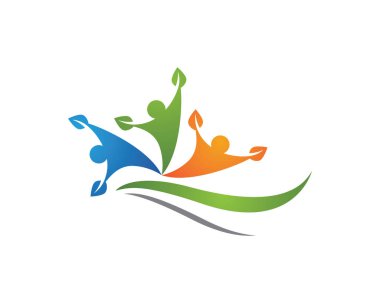 Topluluk insanlar başarı sağlık hayat logo bakım