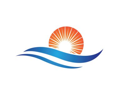 Su dalgası logo şablonu