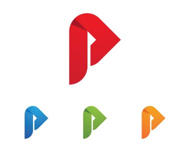 P Harfi Logo İş Şablonu Vektör simgesi