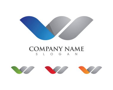 W Harfi Logo İş Şablonu Vektör simgesi