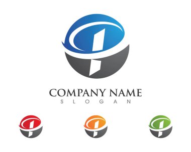 P Harfi Logo İş Şablonu Vektör simgesi
