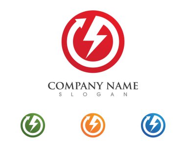 Şimşek Logosu Şablon vektör illüstrasyon tasarımı