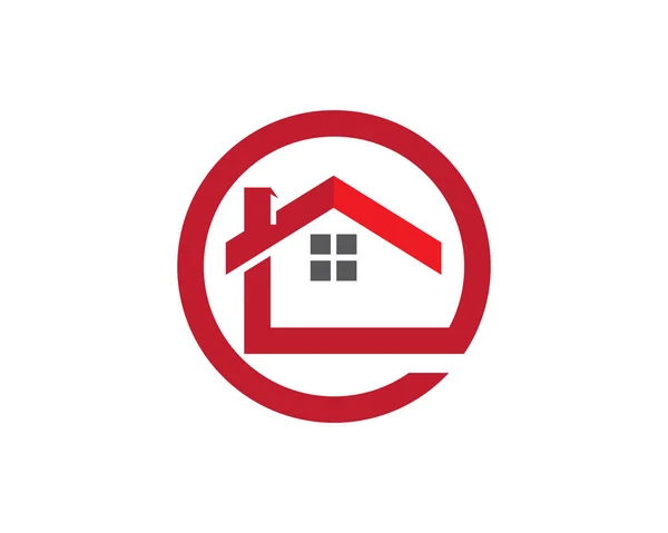 不動産と住宅の建物のロゴアイコンテンプレート — ストックベクタ