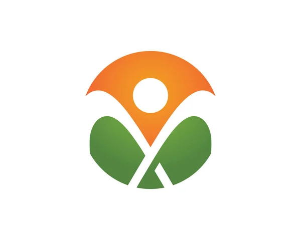 Gente divertida Vida Saludable Logo plantilla vector icono — Archivo Imágenes Vectoriales