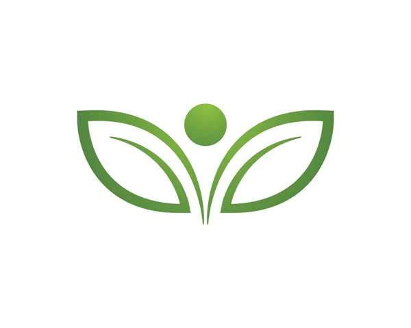 Vector deja el logotipo y símbolo de la naturaleza verde — Archivo Imágenes Vectoriales