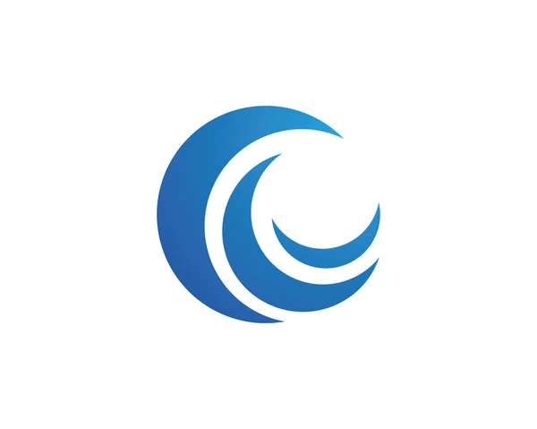 Ola de agua símbolo e icono Logo Plantilla vector — Vector de stock