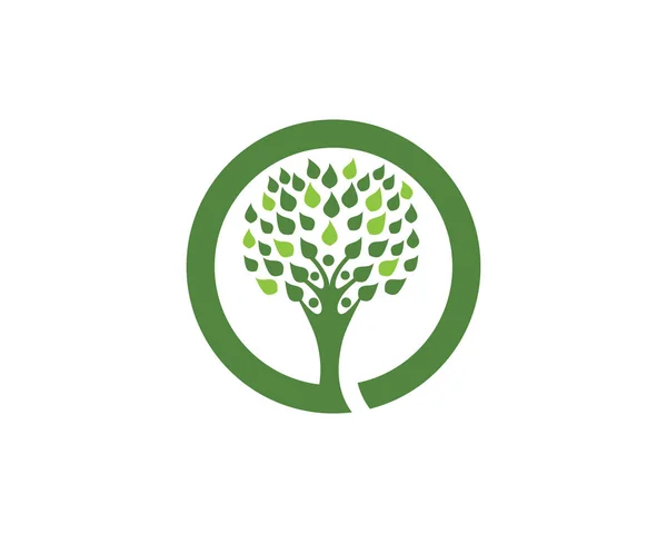 Yeşil yapraklı ekoloji doğa element ikonu logoları — Stok Vektör