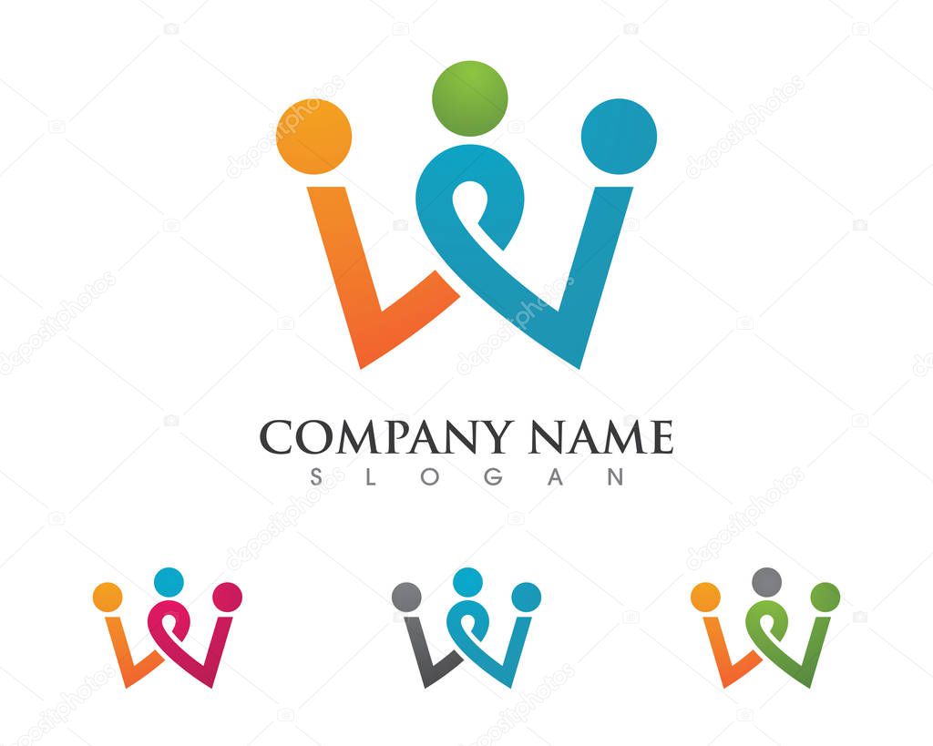 Adoption and community care Logo template vector icon
