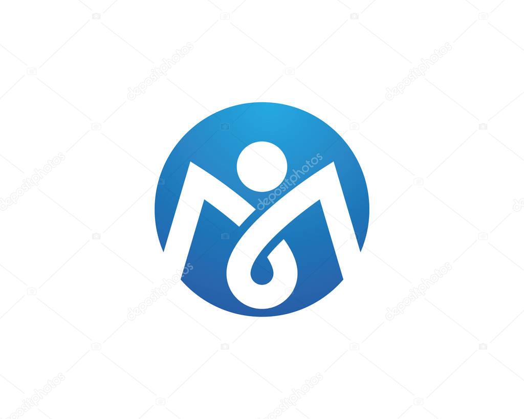 Fun people Healthy Life icon Logo template