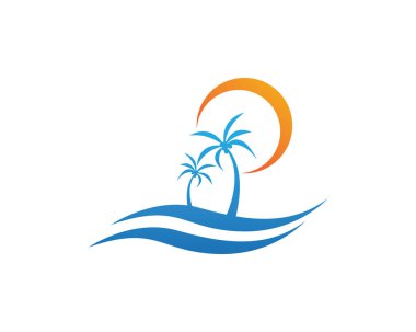 Su dalgası logo şablonu