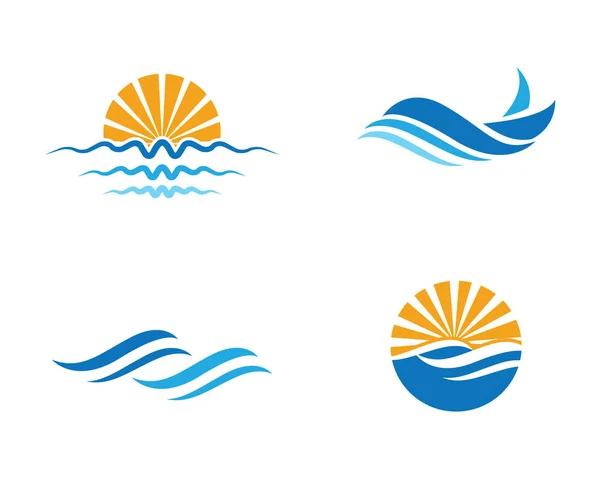 Vorlage für das Wellenwasser-Logo — Stockvektor