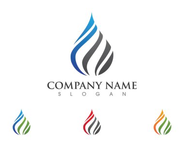 Logo doğa vektör şablon su damlaları
