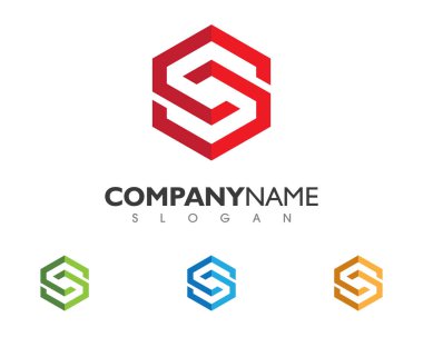 S harfi logosu, ses simgesi tasarım şablonu ögesi