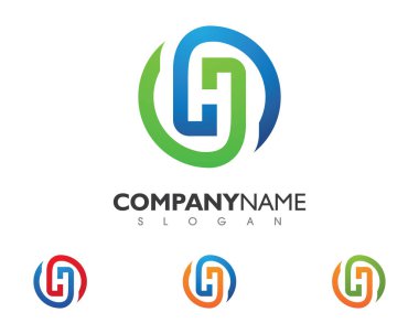 H Harfi Logo Şablonu Tasarım Vektörü illüstrasyonu