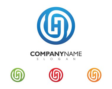 H Harfi Logo Şablonu Tasarım Vektörü illüstrasyonu