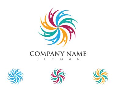 Topluluk insanlar başarı sağlık hayat logo bakım