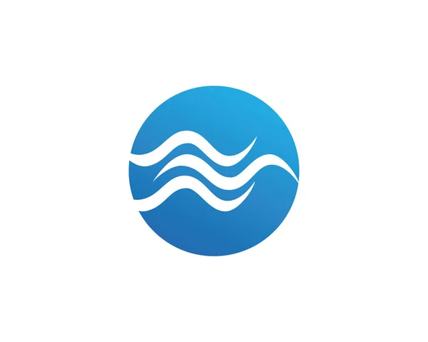 Símbolo de onda de água e ícone Logo Template vector —  Vetores de Stock