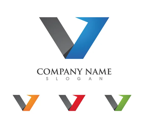 V dopise Logo obchodní šablony vektorové ikony — Stockový vektor