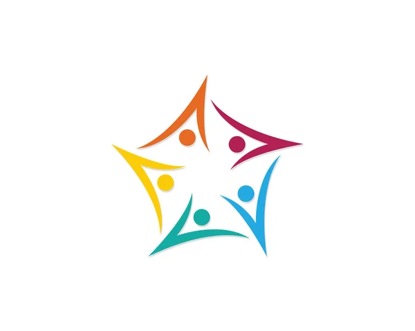 Gemeinschaft Menschen kümmern Erfolg Gesundheit Leben Logo — Stockvektor