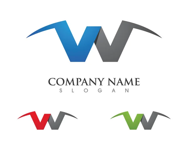 W letras nombre comercial logo — Vector de stock