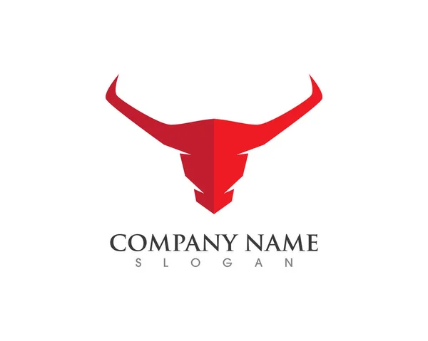 Red Bull Taurus Logo Template vector icon illustration Royalty Free Stock Vectors