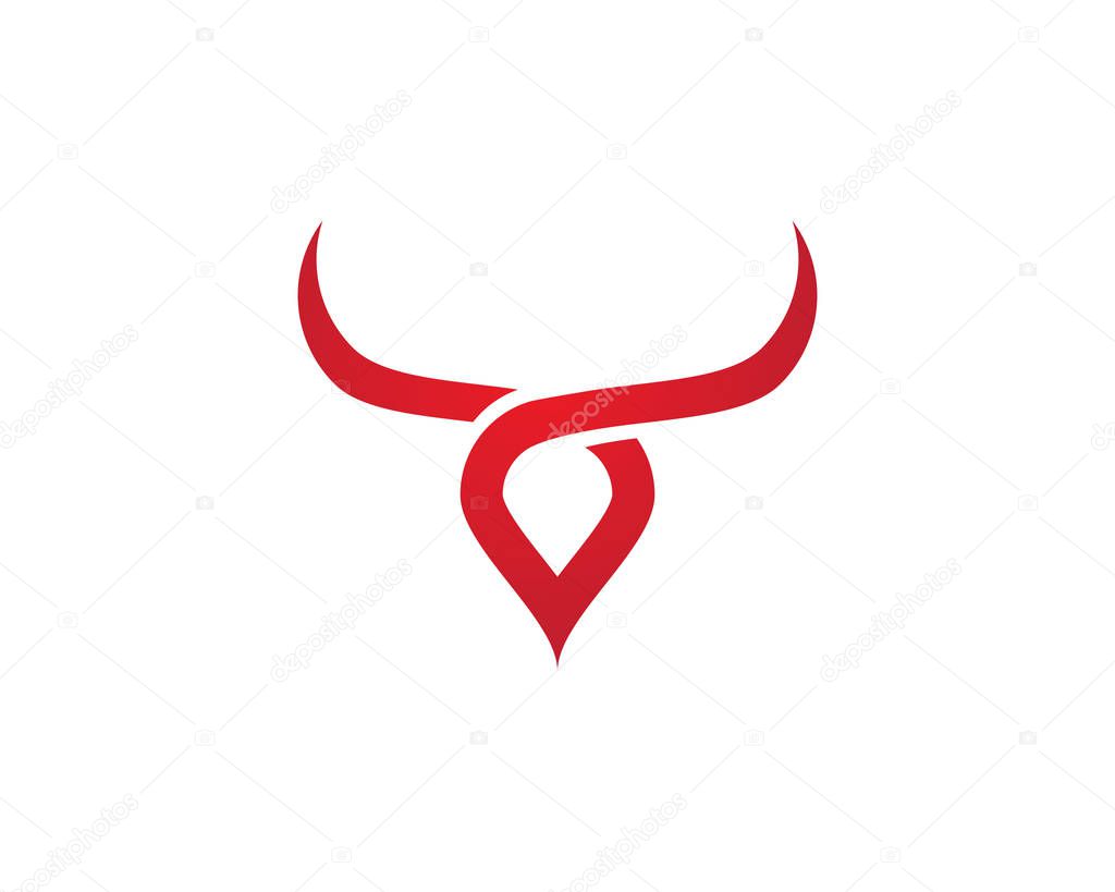 Bull horn logo and symbols animals