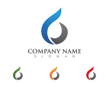 Logo doğa vektör şablon su damlaları