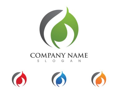 Logo doğa vektör şablon su damlaları