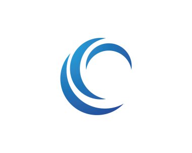 Su dalgası logo şablonu