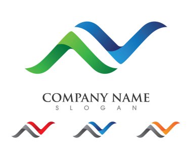 V Harfi Logo İş Şablonu Vektör Simgesi Simgesi