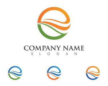 Su dalgası logo şablonu