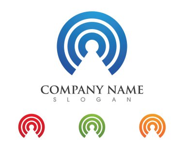 kablosuz Logo Şablonu vektör çizimi